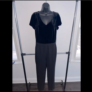 Black velvet jump suit